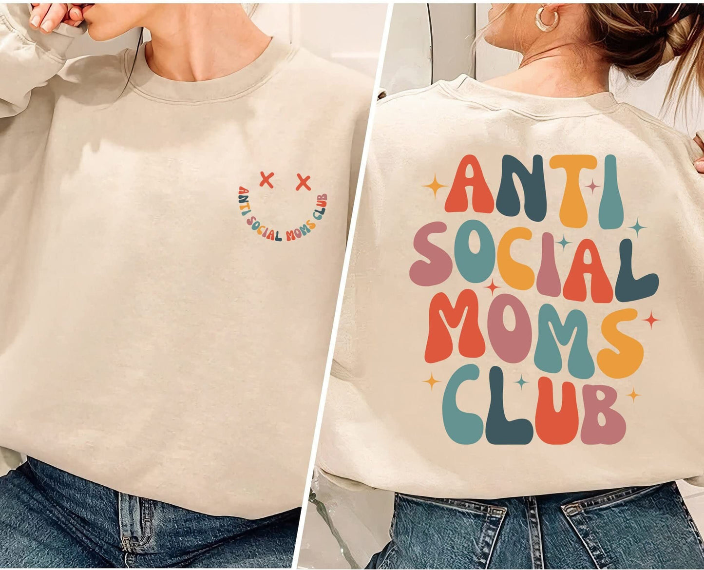 Mom Gift Sweatshirt, Anti Social Moms Club Sweatshirt, Antisocial Mom Sweatshirt, Mom Life Sweatshirt, Mama Sweatshirt, Moms Club Sweatshirt