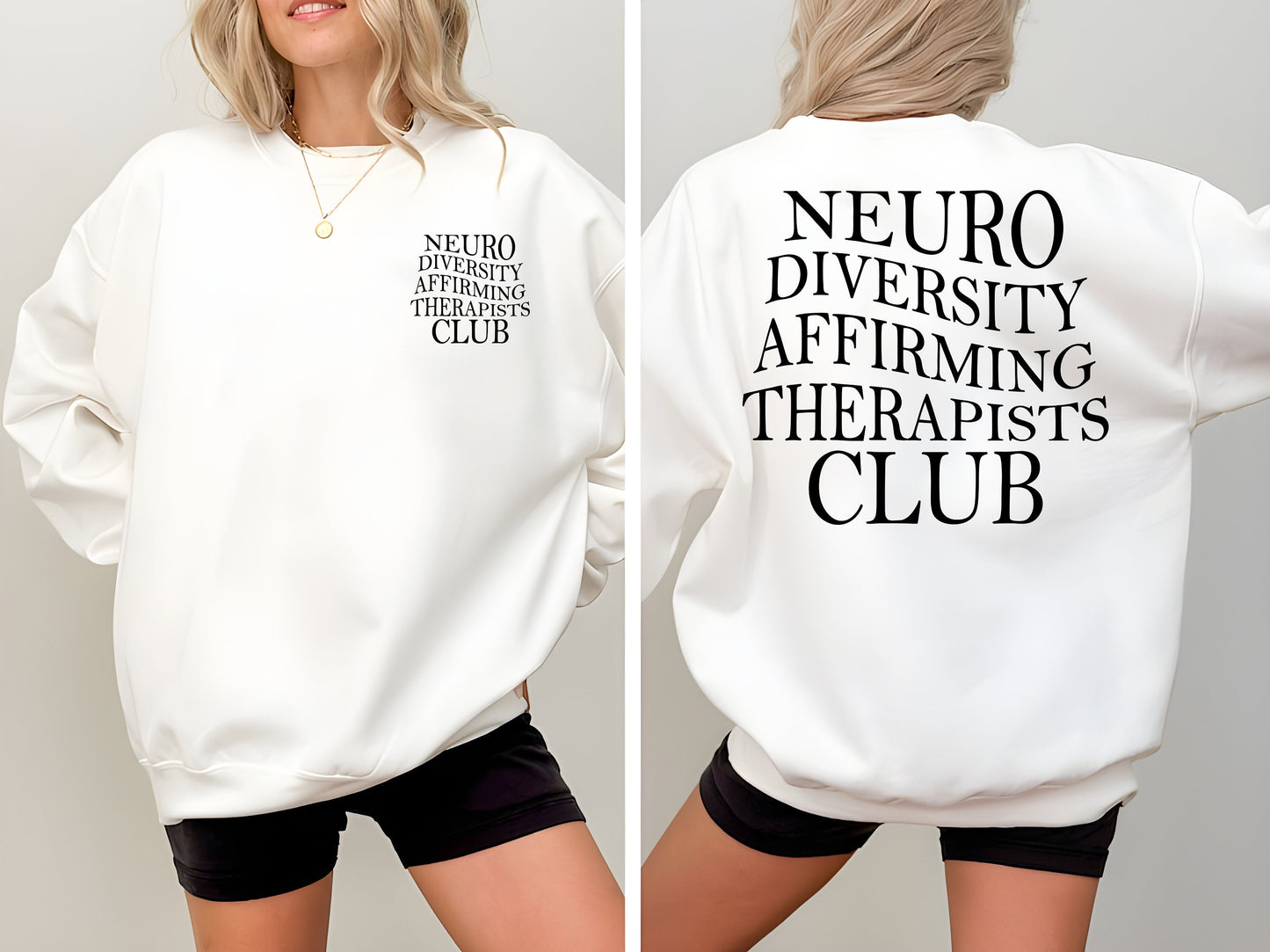 Neurodiversity Affirming Therapists Club Sweatshirt, Autism Awareness Shirt, ADHD Crewneck, Mental Health Shirt, Gift For ADHD Coach