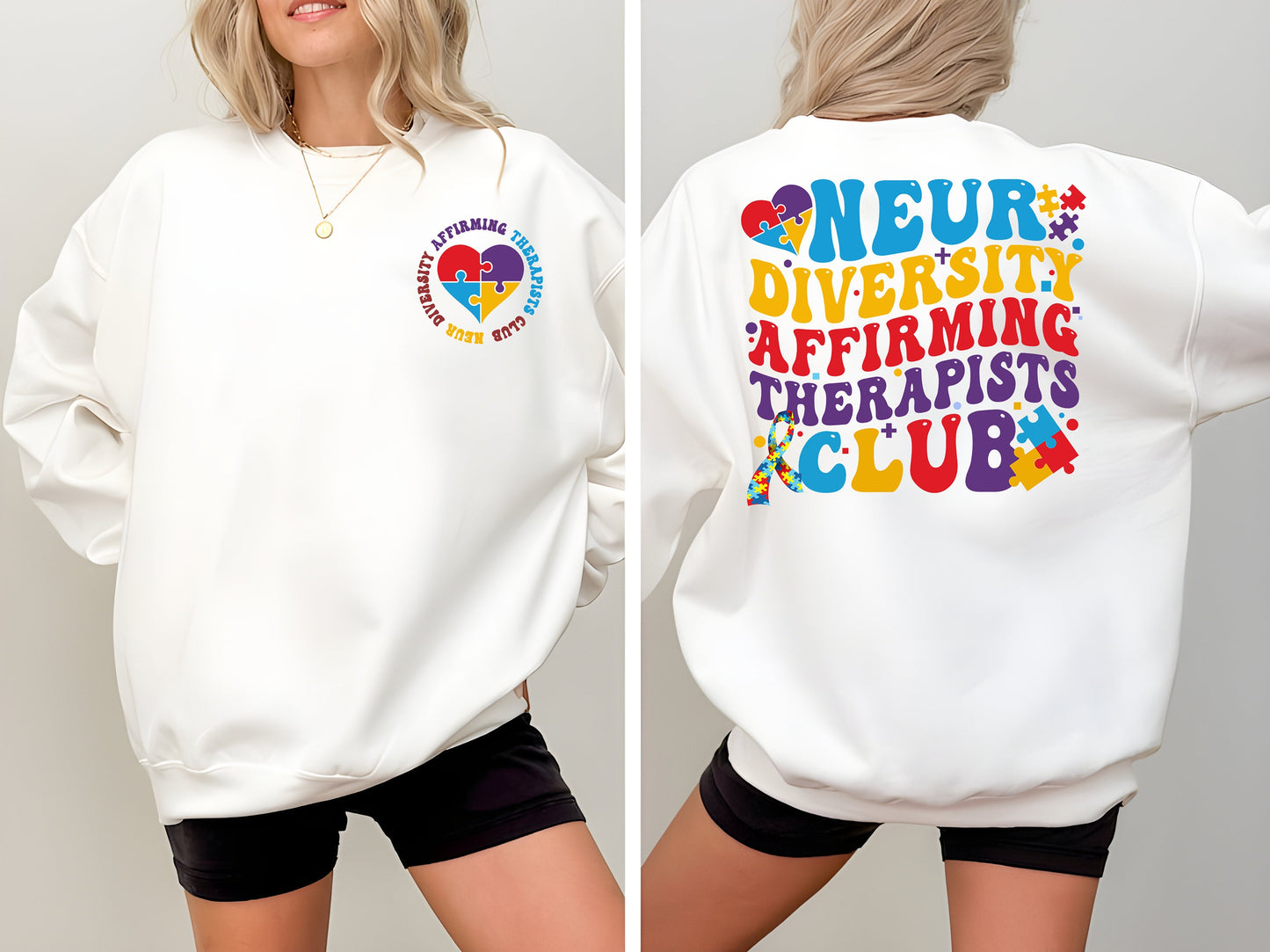 Neurodiversity Affirming Therapists Club Sweatshirt, Autism Awareness Shirt, Gift For ADHD Coach, Autism Month Tee, ADHD Sweatshirt, Autism