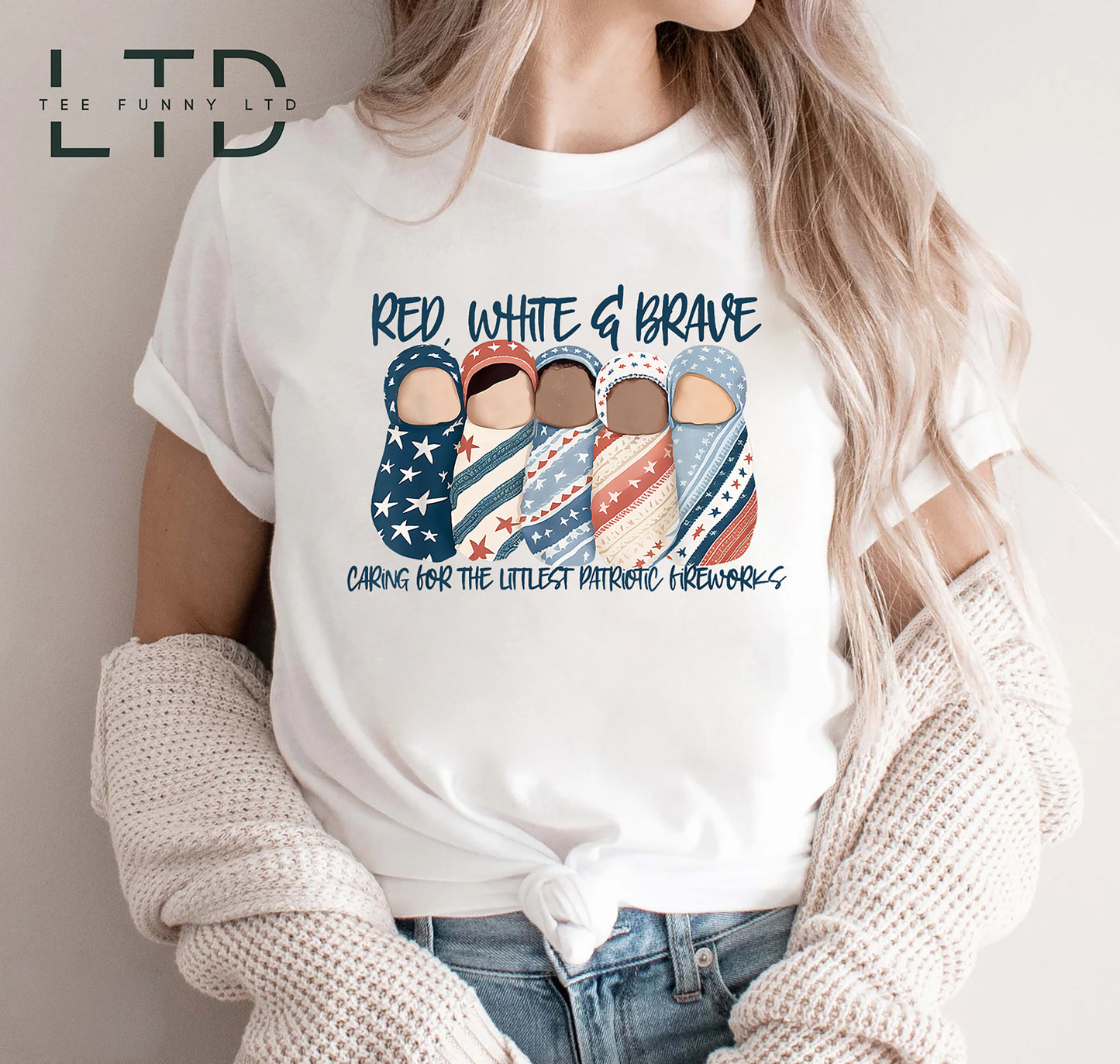 NICU RN July 4th Firecracker Mother Baby L and D Nurse T-Shirt, 4th of july labor and delivery nurse shirt,July 4th nurse shirt