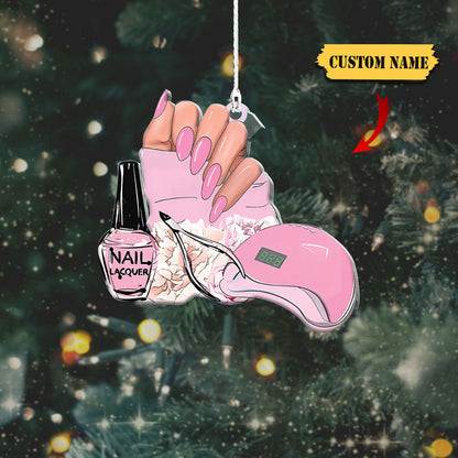 Bronntanas Manicurist do Theicneoir Ingne Ornáide Saincheaptha, Ornáid Múnlaithe le Bronntanas Nollag, Ornáid Ingne, Ornáid dá cuid