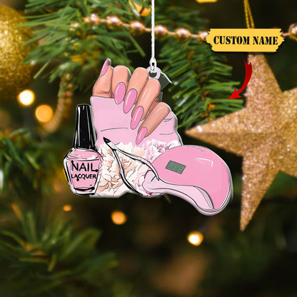 Bronntanas Manicurist do Theicneoir Ingne Ornáide Saincheaptha, Ornáid Múnlaithe le Bronntanas Nollag, Ornáid Ingne, Ornáid dá cuid