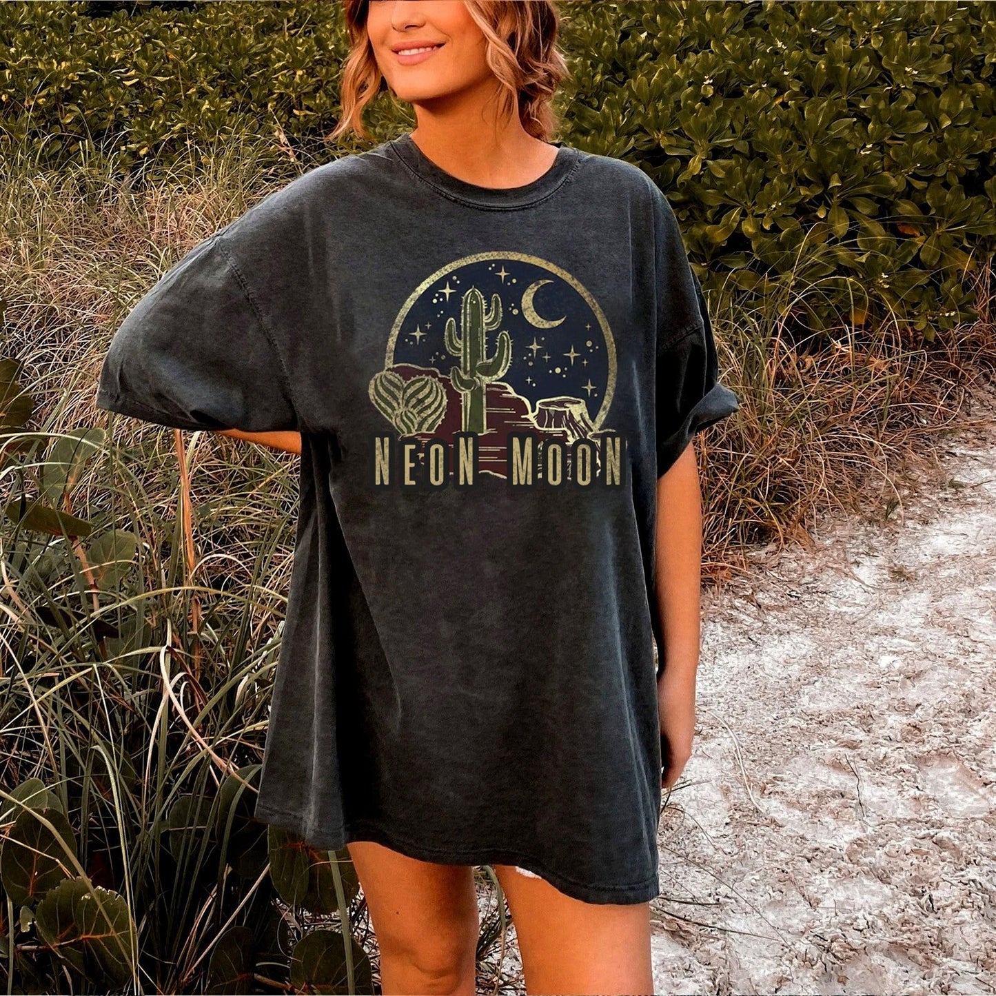 Neon Moon Shirt, Desert Shirt, Western Shirt, Retro Shirt, Retro Western Shirt, Vintage Western Shirt, Neon Shirt, 90s Country