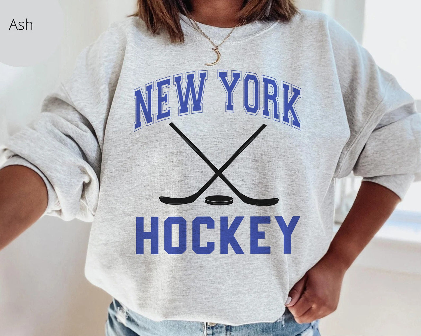 New York Hockey Sweatshirt, Hockey Season Sweatshirt, Hockey Fan Gift, New York Hockey Crewneck, Retro New York Hockey, Hockey Season  gift