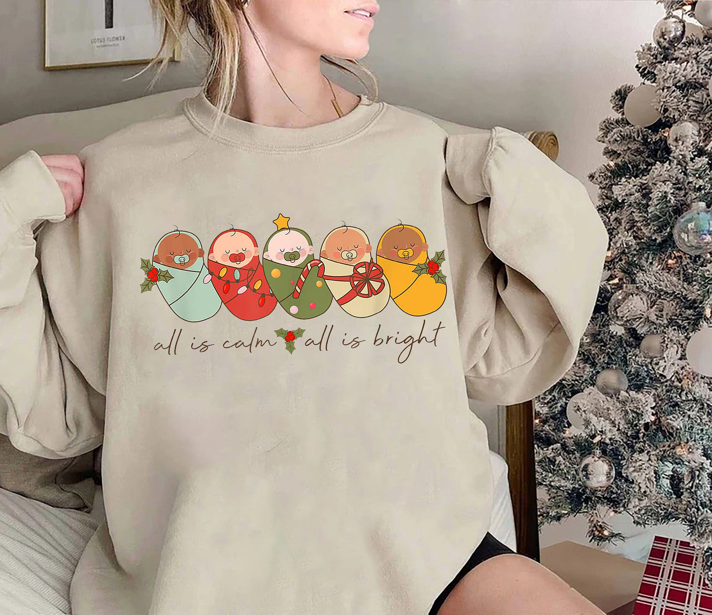 Léine Nollag Nicu, TShirt Saoire le haghaidh Altra Máthair Leanbh, Léine Nollag Cnáimhseach, Altra Saothair agus Seachadta, Postpartum Doula, Bronntanas Nollag