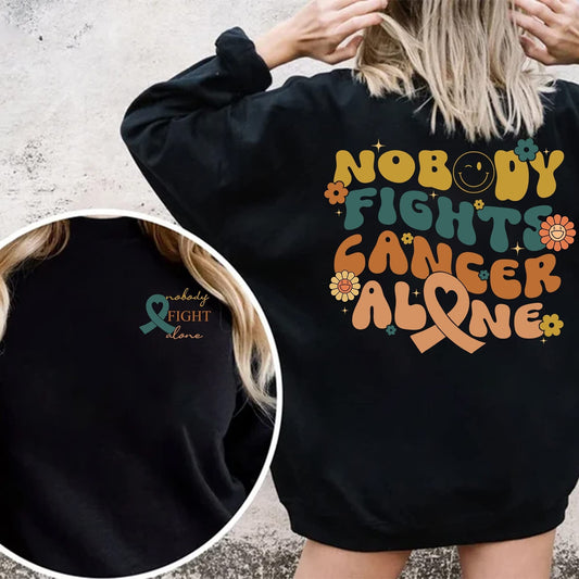 Nobody Fights Cancer Alone Sweatshirt, Oncologist Sweatshirt, ONC RN Sweatshirt, Gift For Oncology Nurse, Oncology Shirts, Nurse Week Gift