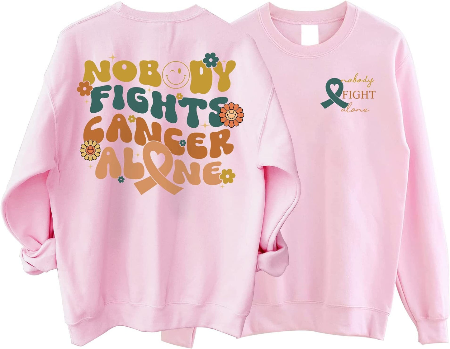 Nobody Fights Cancer Alone Sweatshirt, Oncologist Sweatshirt, ONC RN Sweatshirt, Gift For Oncology Nurse, Oncology Shirts, Nurse Week Gift
