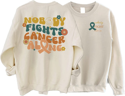 Nobody Fights Cancer Alone Sweatshirt, Oncologist Sweatshirt, ONC RN Sweatshirt, Gift For Oncology Nurse, Oncology Shirts, Nurse Week Gift