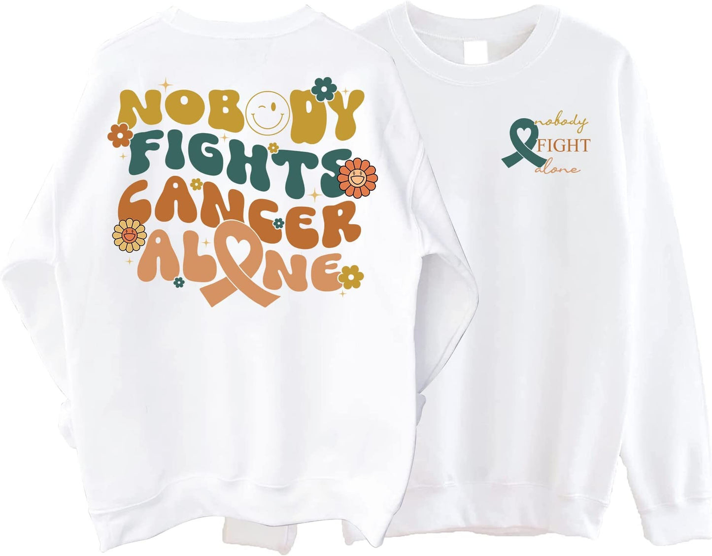 Nobody Fights Cancer Alone Sweatshirt, Oncologist Sweatshirt, ONC RN Sweatshirt, Gift For Oncology Nurse, Oncology Shirts, Nurse Week Gift