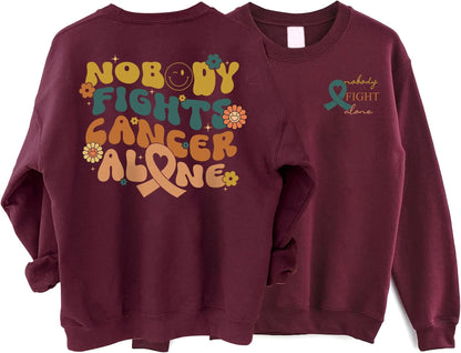 Nobody Fights Cancer Alone Sweatshirt, Oncologist Sweatshirt, ONC RN Sweatshirt, Gift For Oncology Nurse, Oncology Shirts, Nurse Week Gift