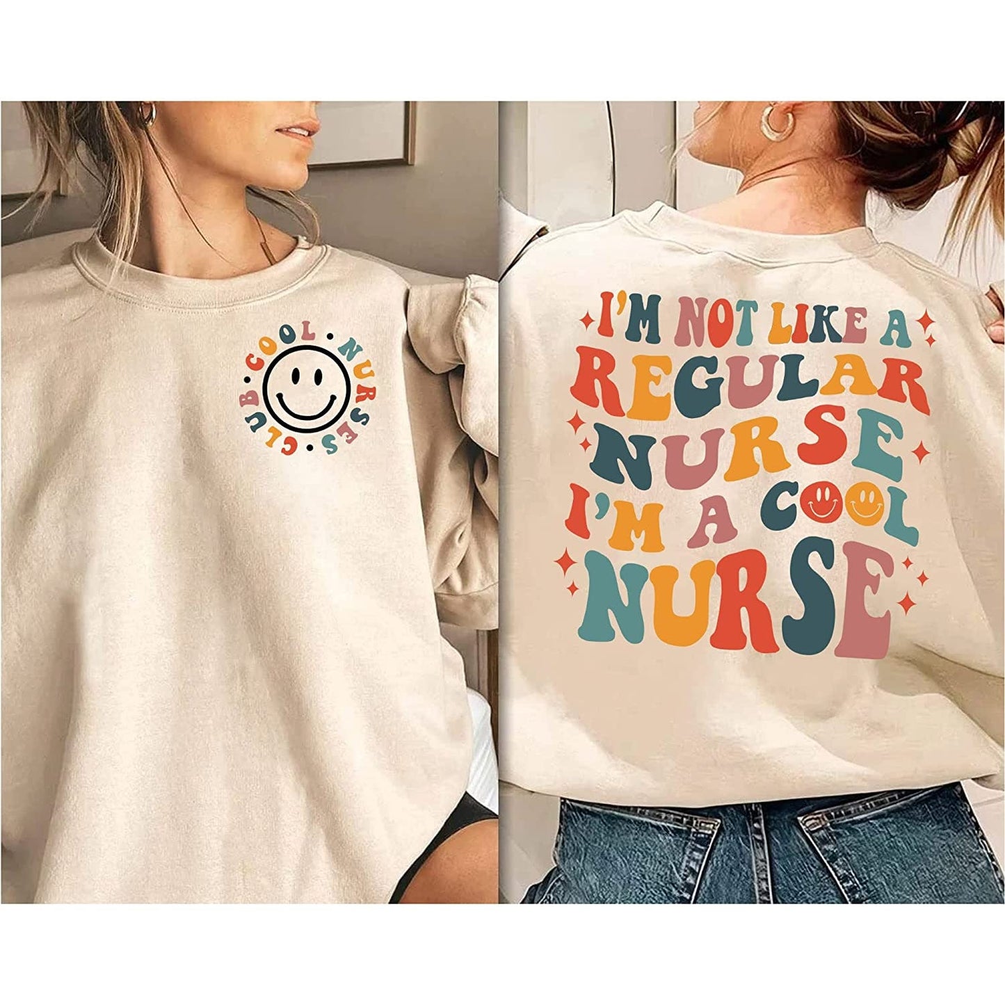 Nurse Sweatshirt, Cool Nurse Club Sweatshirt, Inspirational Nurse T-Shirt, Aesthetic Nurse Hoodie, Holiday Crewneck Hoodie Gift for Nurses