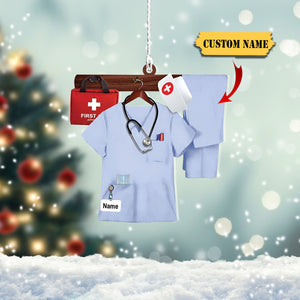 Personalized Nurse Uniform Custom Shaped Acrylic Ornament, Ornament For Nurse, Gift For Nurse