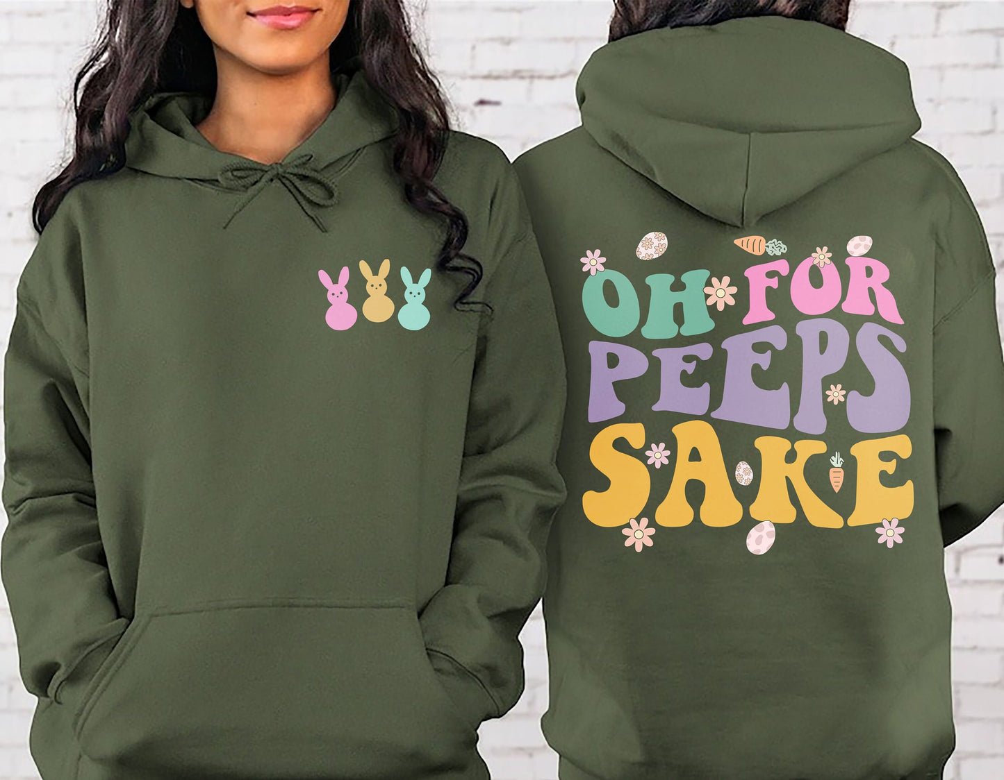 Geansaí Ó For Peeps Sake, Sweatshirt Bunny Cásca na mBan, Sweatshirt Peeps Cásca, Léine na Cásca Shona, bronntanas Cásca Scuad Peeps na Cásca