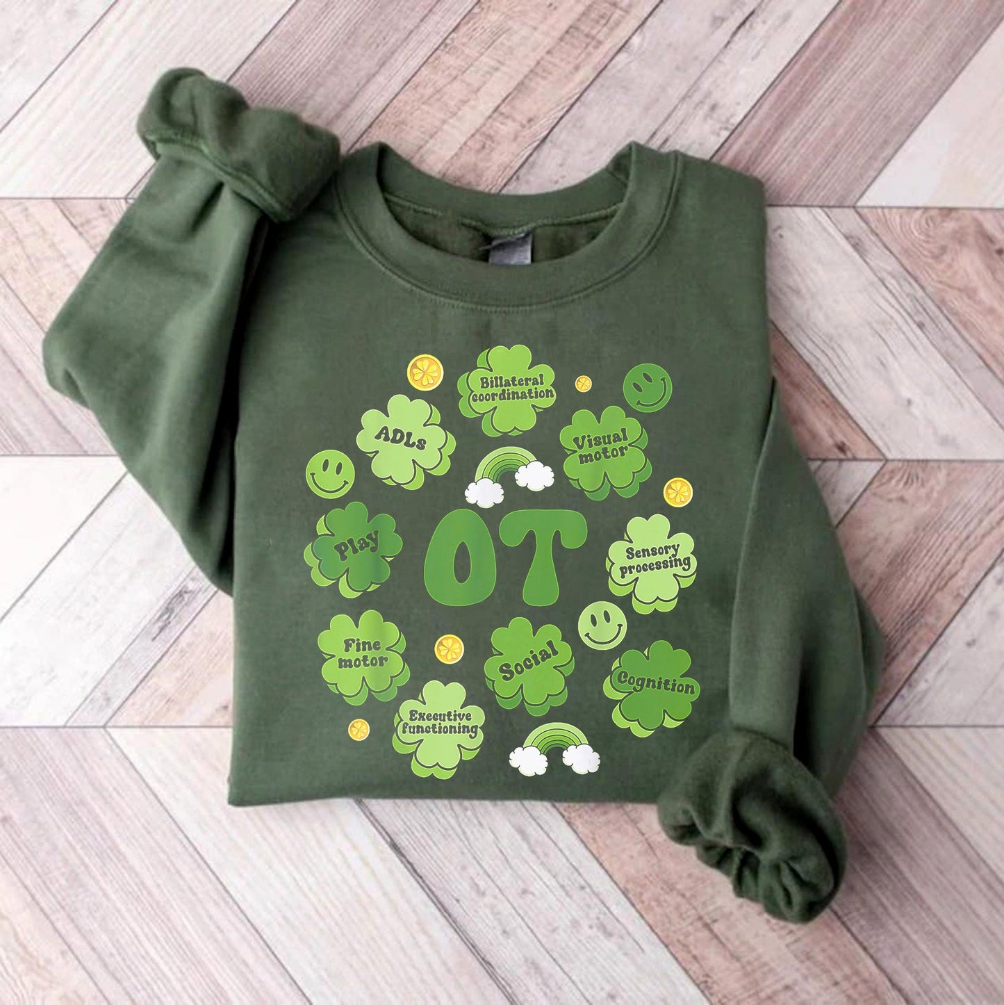 OT Teiripe Shaothair Lá Fhéile Pádraig Seamróige Fir Léine Mná , Léine Teiripeora Saothair Lucky , Bronntanais Lá Fhéile Pádraig Do OT