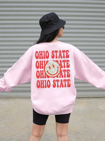 Ohio state shirt, Ohio Themed Sweatshirt, Ohio Tailgate Apparel, Ohio Game Day Sweatshirt, Smiley Face Sweatshirt, Ohio State University