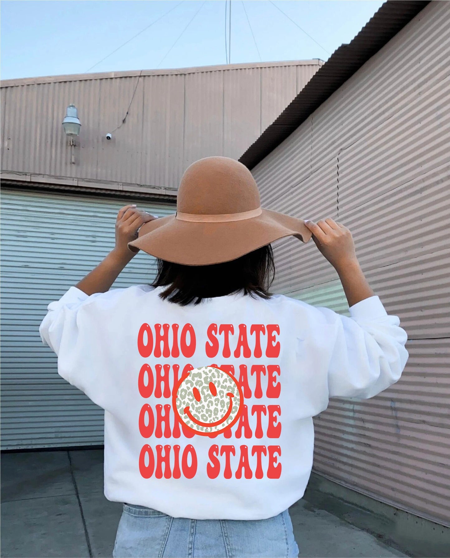 Ohio state shirt, Ohio Themed Sweatshirt, Ohio Tailgate Apparel, Ohio Game Day Sweatshirt, Smiley Face Sweatshirt, Ohio State University