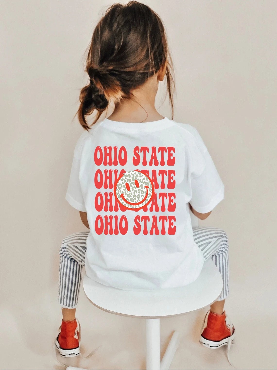 Ohio state shirt, Ohio Themed Sweatshirt, Ohio Tailgate Apparel, Ohio Game Day Sweatshirt, Smiley Face Sweatshirt, Ohio State kid