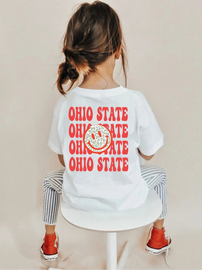 Ohio state shirt, Ohio Themed Sweatshirt, Ohio Tailgate Apparel, Ohio Game Day Sweatshirt, Smiley Face Sweatshirt, Ohio State kid