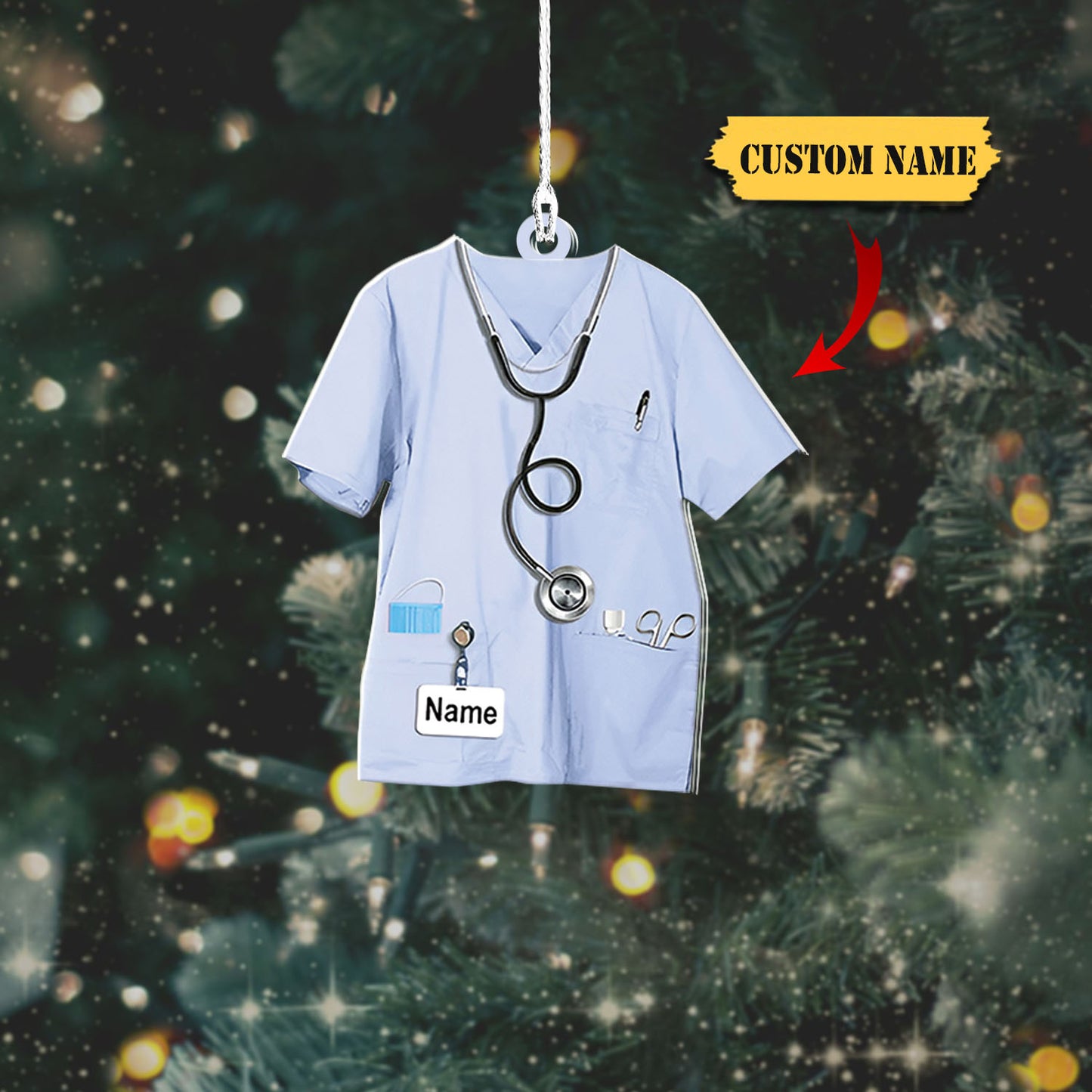 Ornaments Personalized Nurse Shirt Doctor Nurse Graduation Ornament Medical Hospital Outfit Christmas Gift