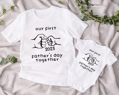 Ár gCéad Léine Lá Athar, Léine Meaitseála do Dhaid agus Mac, 1ú Lá na nAthair, Outfits do Dhaid agus Leanbh Onesie, léine Lá na nAithreacha Nua