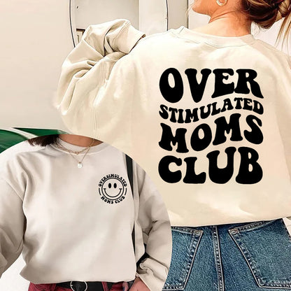 Overstimulated Moms Club Shirt, Overstimulated Moms Sweatshirt, Cute Retro Shirt for Moms, Anxiety Moms, Girly Sweatshirt, Trendy Shirt