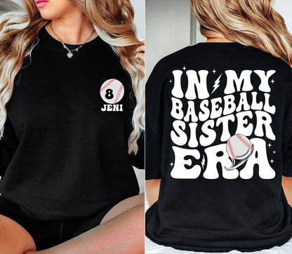 Personalized Baseball Sister Shirt, In My Baseball Sister Era Shirt, Game Day Shirt, Sport Sister Shirt, Baseball Lover Tee, Baseball Sister