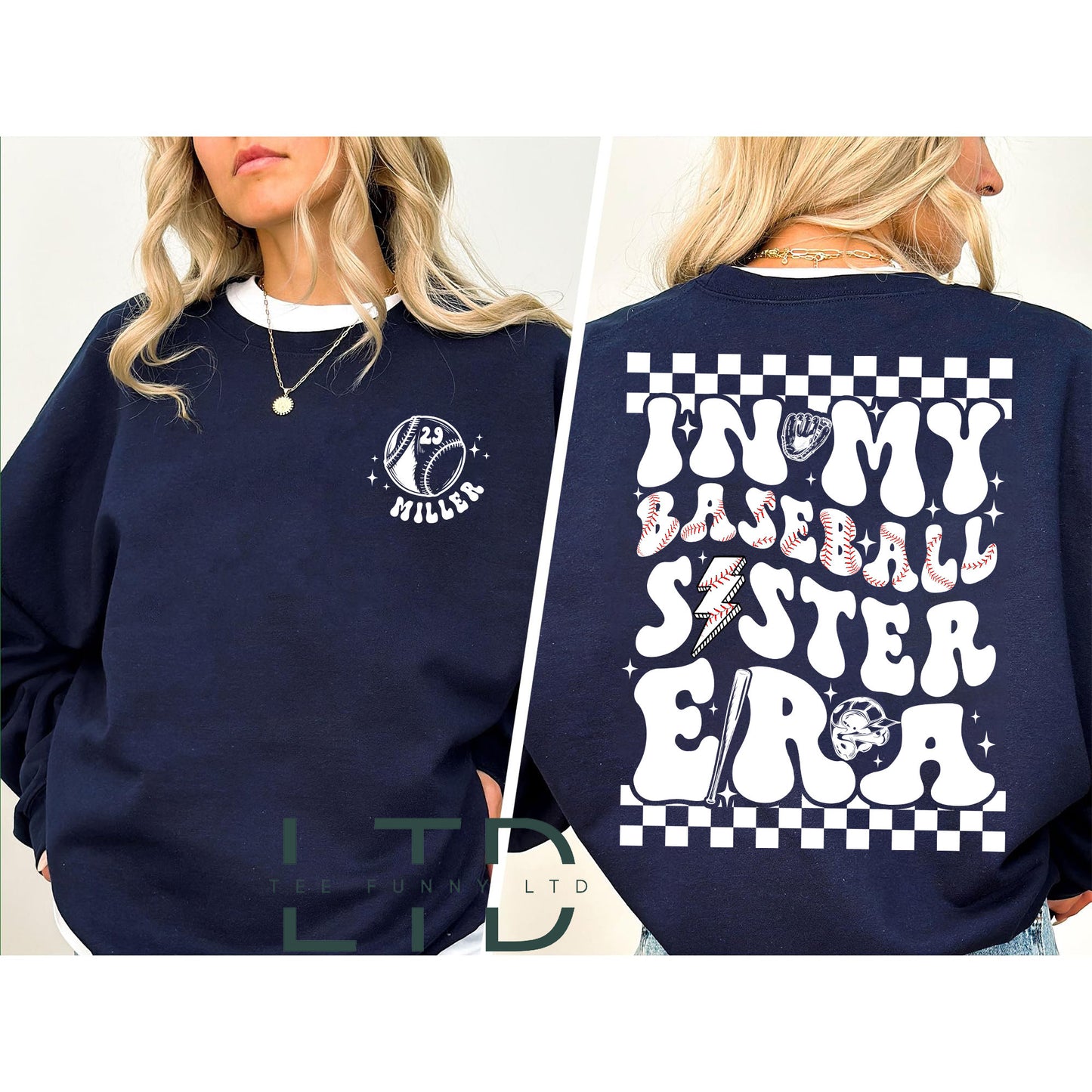 Personalized In My Baseball Sister Era Shirt, Sport Sister Shirt, Custom Baseball Sister Shirt, Baseball Lover Tee, Baseball Sister Shirt