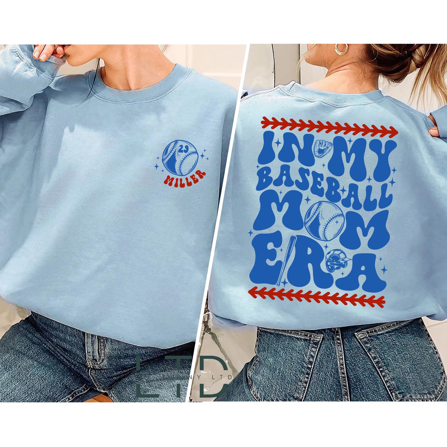 Personalized In My Baseball Mom Era Shirt, Sport Mom Shirt, Baseball Lover Shirt,Custom Baseball Mom Sweatshirt,Game Day Shirt,Sport Mom Tee 1