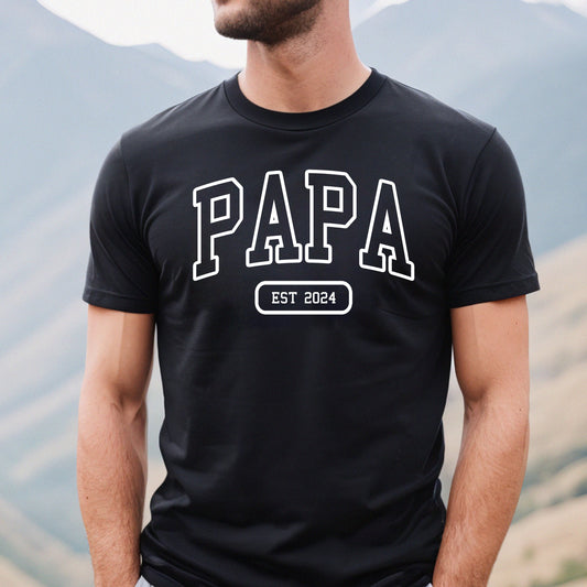Personalized Papa Sweatshirt, Papa Est 2024 Shirt, Custom Papa, Pregnancy Announcement for Papa, Gift for Papa, Fathers Day Shirt, Papa Tee