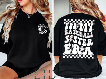 Personalized In My Baseball Sister Era Shirt, Sport Sister Shirt, Custom Baseball Sister Shirt, Baseball Lover Tee, Baseball Sister Shirt