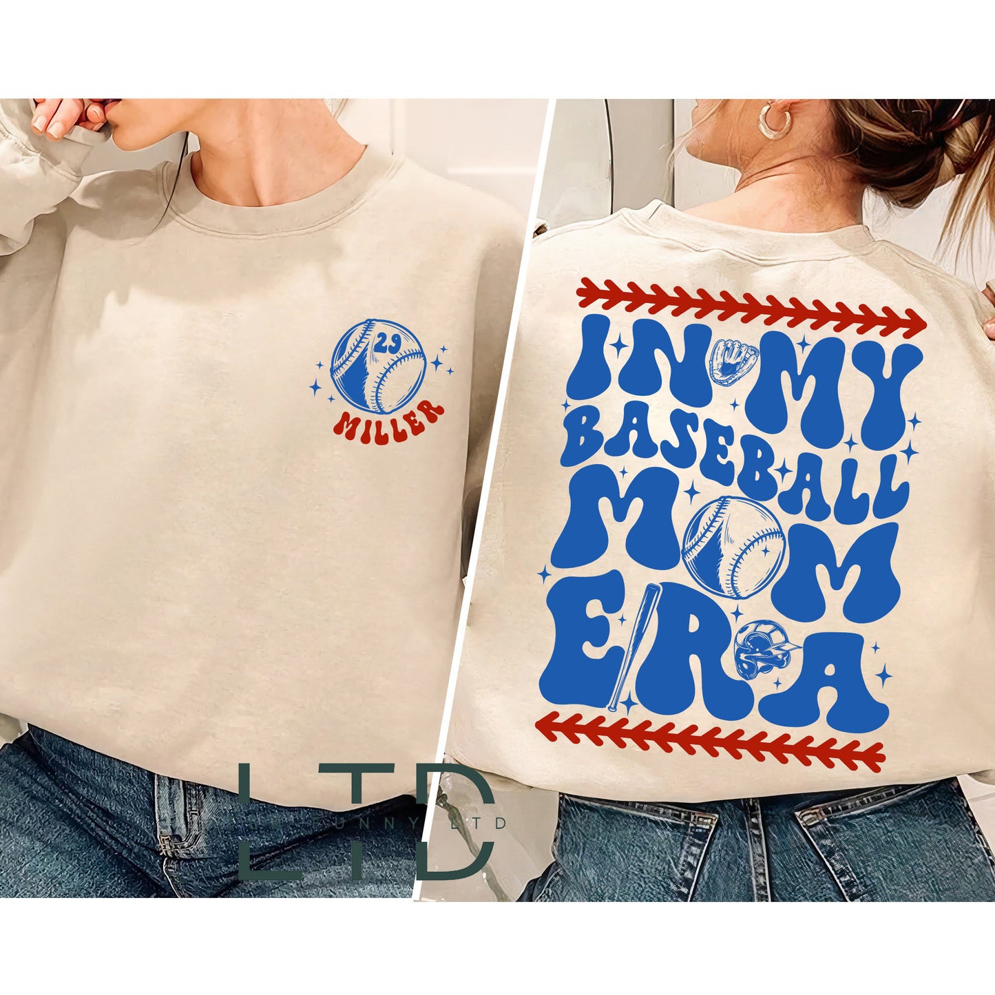 Personalized In My Baseball Mom Era Shirt, Sport Mom Shirt, Baseball Lover Shirt,Custom Baseball Mom Sweatshirt,Game Day Shirt,Sport Mom Tee 1