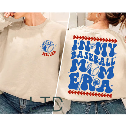 Personalized In My Baseball Mom Era Shirt, Sport Mom Shirt, Baseball Lover Shirt,Custom Baseball Mom Sweatshirt,Game Day Shirt,Sport Mom Tee 1