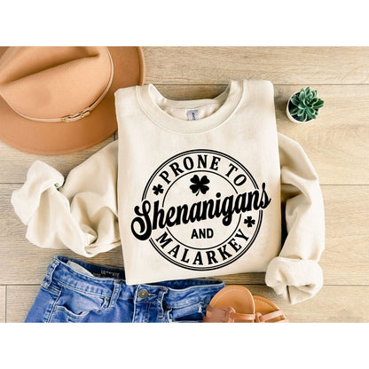 Seans maith go Shenanigans agus Léine Malarkey, Léine Lá Fhéile Pádraig, Léine Lucky Shamrock, Léine Éireannach, Léine Lucky, geansaí Lá Fhéile Pádraig