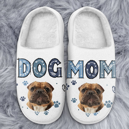 Custom Photo Dog Mom Dog Dad Cat Mom Cat Dad - Gift For Pet Lovers - Personalized Fluffy Slippers