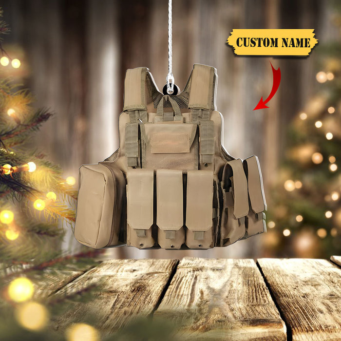 Personalized Army Combat Vest Custom Shape Ornament, Ornament Christmas