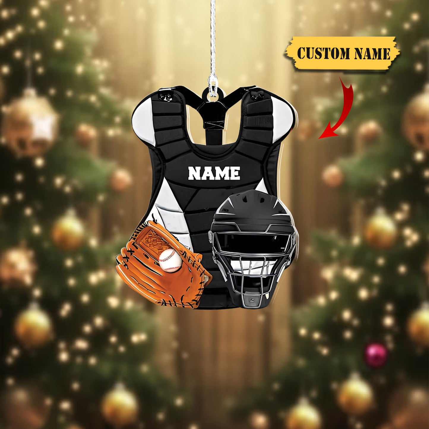 Personalized Baseball Set Helmet Glove Ornaments, Custom Name Ornament, Baseball Gift, Gift For Baseball Lover