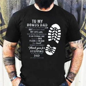 Personalized Bonus Dad Father Day shirt, Step Dad Father's Day Gift, Gift For Step Up Dad, Father's Day Gift From Wife, From Kid shirt gift