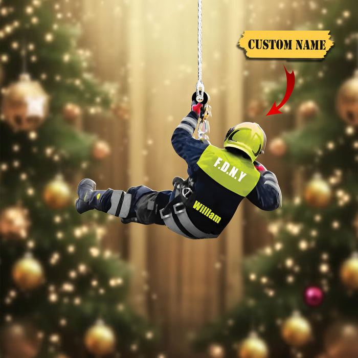 Personalized Firefighter Christmas Ornament, Custom Firefighter Ornament, Christmas gift for Firefighter