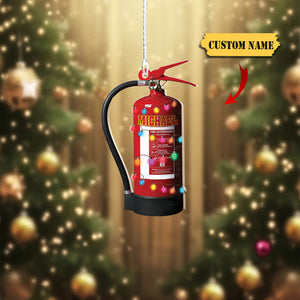 Personalized Firefighter Christmas Tool Backpack Ornaments, Gift for Men Dad Son, Ornament Xmas