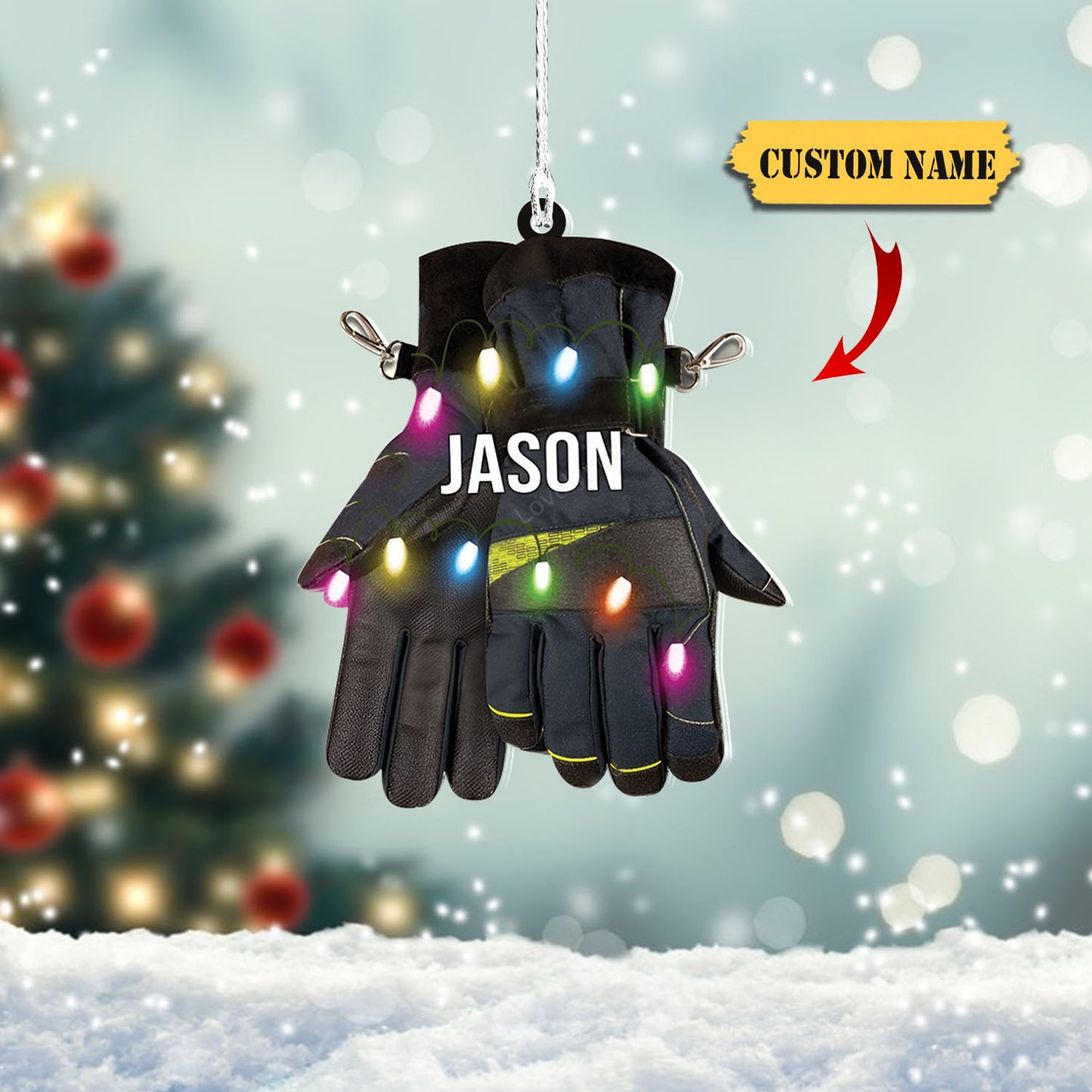 Ornáidí Backpack Uirlis Pearsanta Comhraiceoirí Dóiteáin, Bronntanas d'Fhir Daid Son, Ornáid Nollag