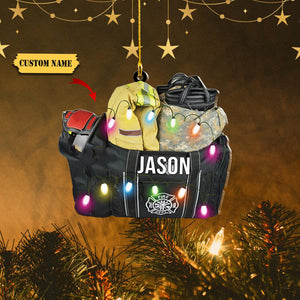 Personalized Firefighter Christmas Uniform Set Ornaments, Christmas Gift for Firefighter