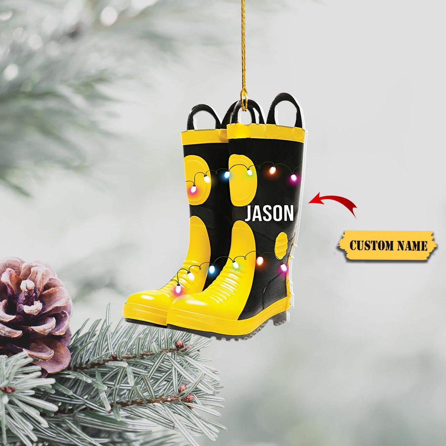 Ornáidí Tacair Éide Nollag na gComhraiceoirí Dóiteáin Pearsanta, Bronntanas Nollag don Chomhraiceoir Dóiteáin, Ornáid Nollag