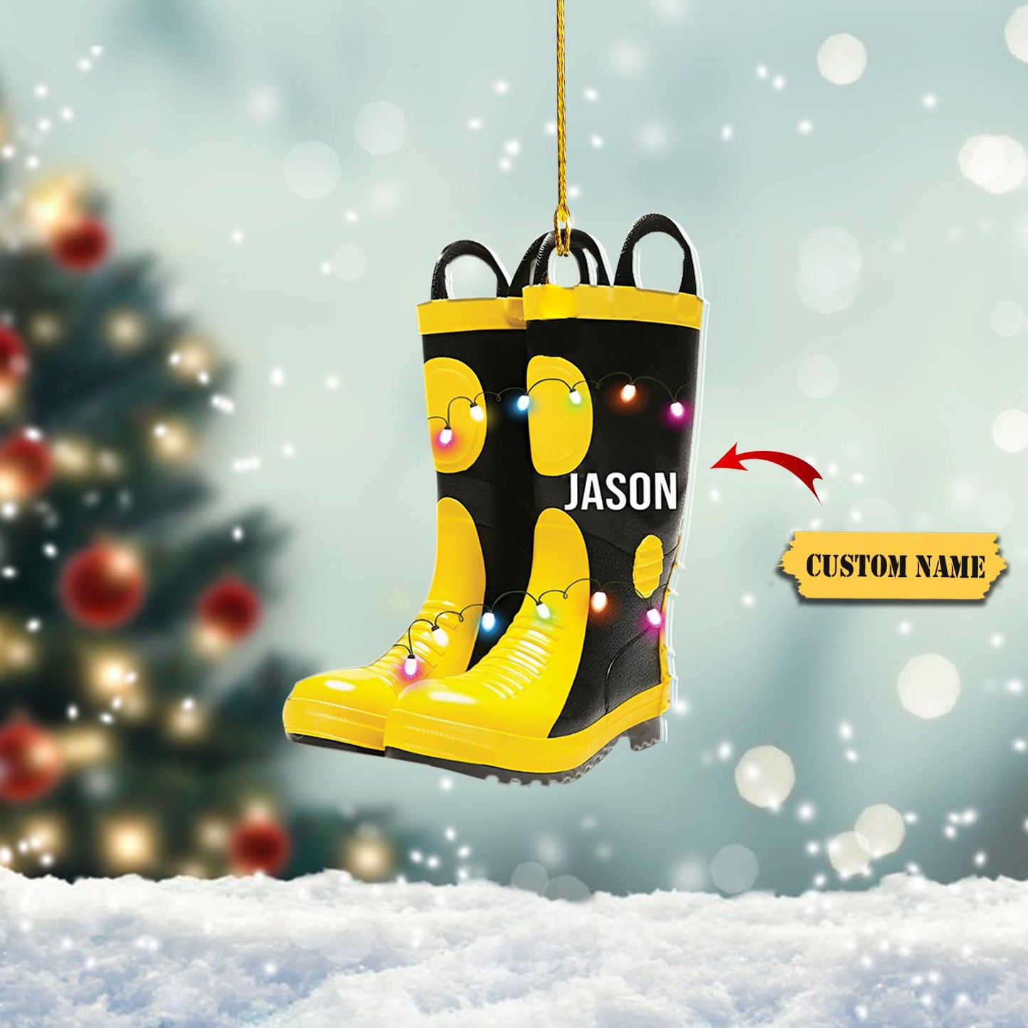 Ornáidí Tacair Éide Nollag na gComhraiceoirí Dóiteáin Pearsanta, Bronntanas Nollag don Chomhraiceoir Dóiteáin, Ornáid Nollag