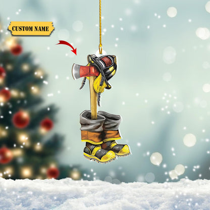 Ornáidí Tacair Éide Nollag Pearsanta Comhraiceoirí Dóiteáin, Bronntanas Nollag don Chomhraiceoir Dóiteáin, Ornáid Do Bhronntanas