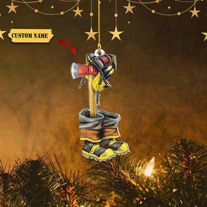 Ornáidí Tacair Éide Nollag Pearsanta Comhraiceoirí Dóiteáin, Bronntanas Nollag don Chomhraiceoir Dóiteáin, Ornáid Do Bhronntanas