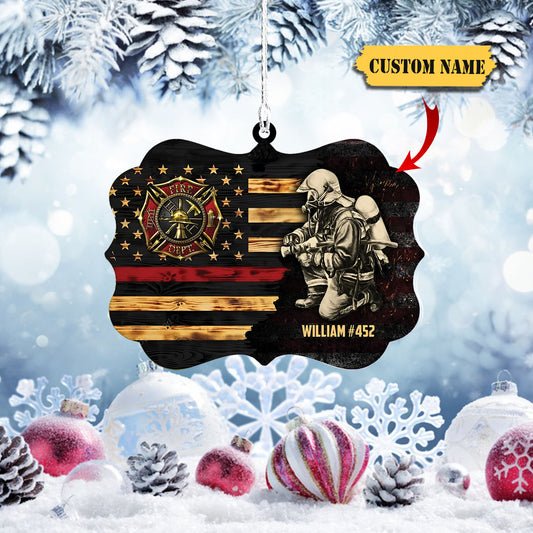 Personalized Firefighter Custom shape Ornament, Firefighter acrylic ornament, Gifts For Fireman On Duty Ornament