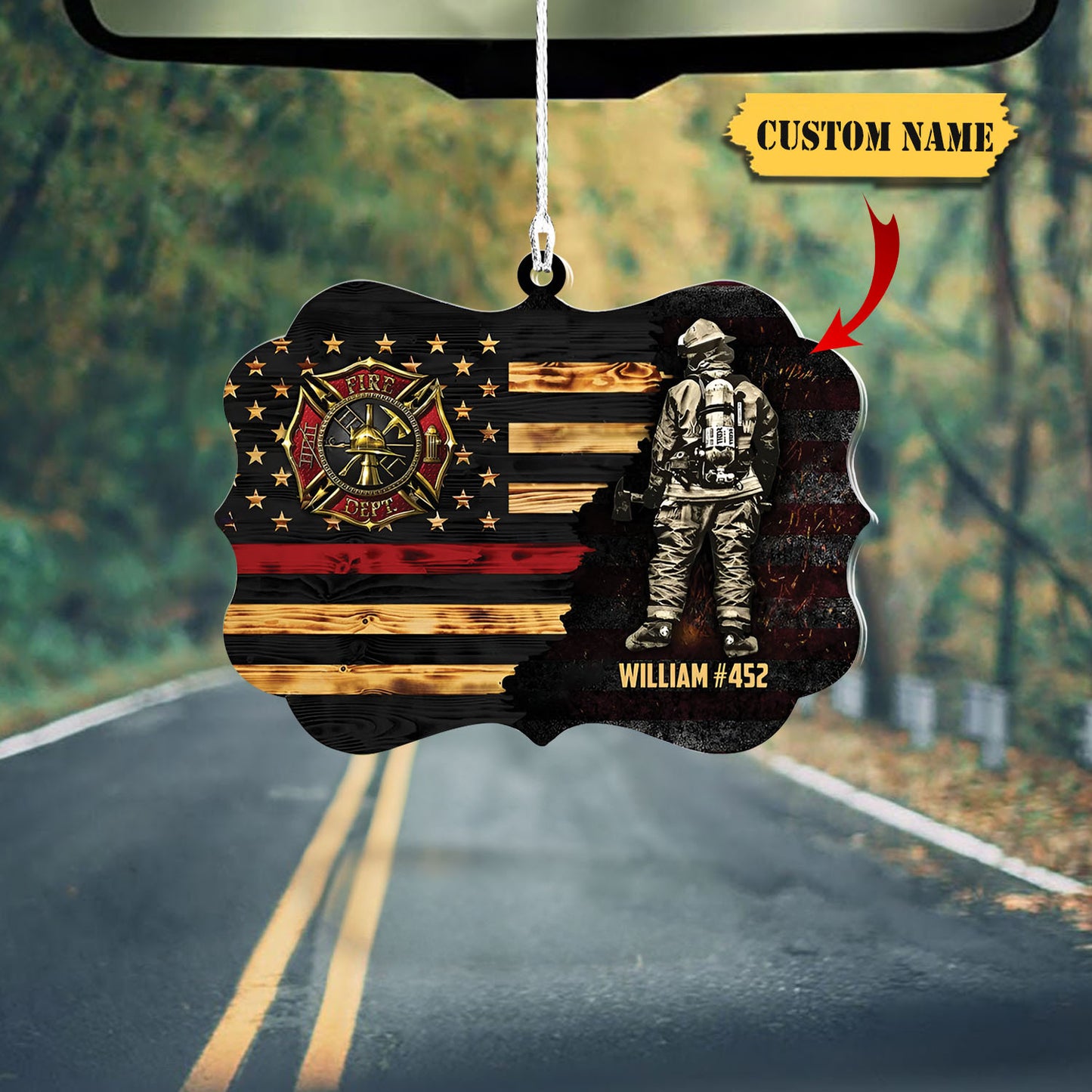 Personalized Firefighter Custom Name Ornament, Firefighter acrylic ornament, Gifts For Fireman On Duty Ornament, Ornament Him