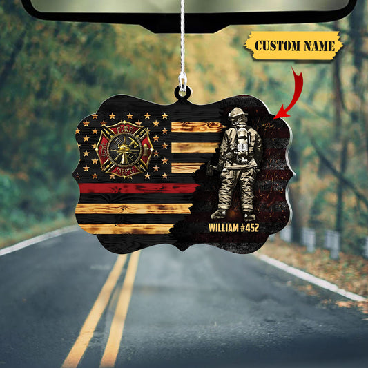 Personalized Firefighter Custom Name Ornament, Firefighter acrylic ornament, Gifts For Fireman On Duty Ornament, Ornament Him