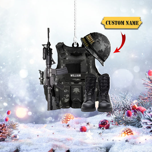 Ornáid Gluaisteán Éide Mhíleata Phearsantaithe - Smaoineamh ar Bhronntanais Do Sheán Saighdiúir Bronntanas, Ornáid Nollag