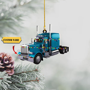 Personalized Truck Christmas Ornament, Truck Acrylic Christmas Ornament, Gift For Trucker